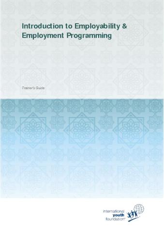 Introduction to Employability and Employment Programming: Trainer’s Guide cover