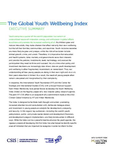 2014 Global Youth Wellbeing Index cover