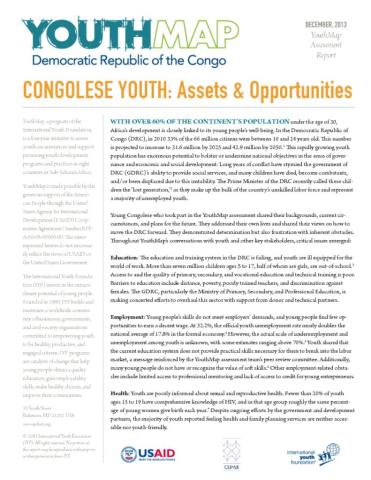 YouthMap DRC—Congolese Youth: Assets & Opportunities cover