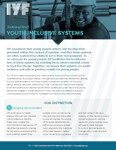 Technical Brief: Youth Inclusive Systems