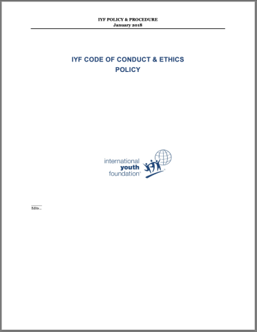 IYF Code of Conduct and Ethics Policy cover