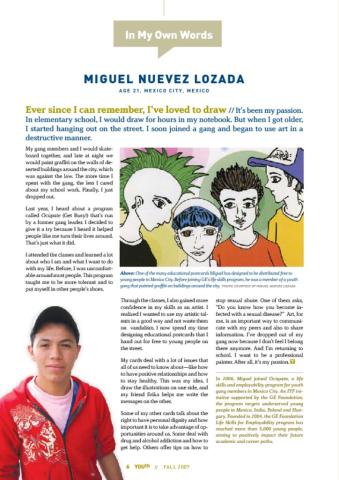 YOUth No. 1, In My Own Words: Miguel Nuevez Lozada Cover