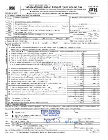 2014 IYF Form 990 cover